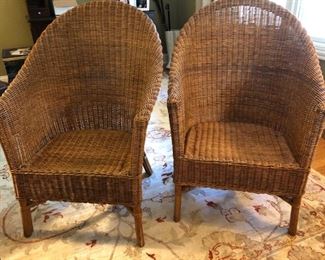 WICKER CHAIRS (NATURAL BROWN) PAIR $225
