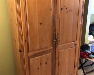 FRENCH COUNTRY DOUBLE BONNET PINE TV ARMOIRE $165
