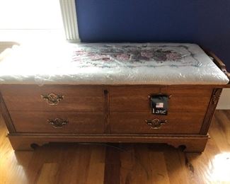 Nice Upholstered Top Chest by Lane