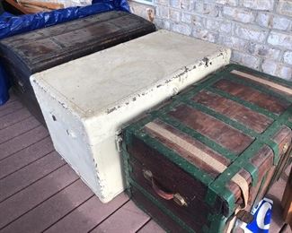 Several Antique Trunks