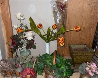 Assorted faux floral decor