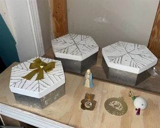 Very nice holiday gift boxes, ornaments, and more