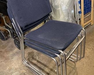 Three high quality sturdy stacking chairs in excellent condition