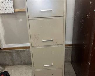 Metal letter size 4-drawer file cabinet 15 x 18 inches (great for garage storage)