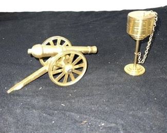 Brass cannon and incense burner