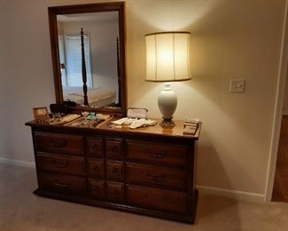 Master bedroom suite dresser and mirror