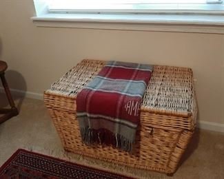 Wicker storage trunk