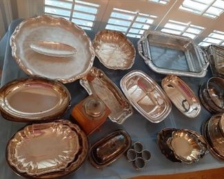Silver plate serving pieces 