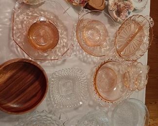 Pink depression glass