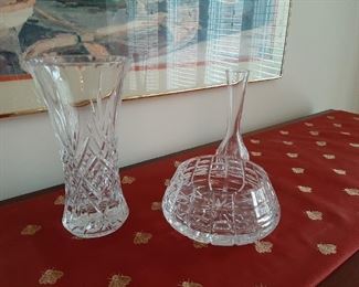 Large assortment of crystal and Waterford 