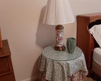 Accent table with glass top