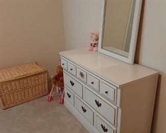Vintage white and gold dresser