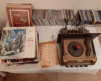 Vinyl records CD'S  antique record player turntable