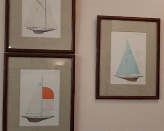 Nautical sail boat art