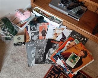 Vintage knitting books and supplies