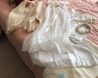 Vintage Christening dress and baby clothes