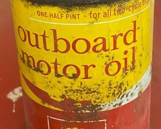 Small Old Shell Outboard Motor Oil Can
