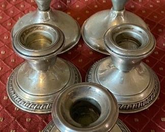 Weighted Sterling Candleholders