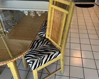 The chairs are in pristine condition and, if desired, the seats come off for reupholstering.