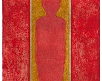 1122
Rufino Tamayo
1899-1991
"Figura De Pie," 1977
Mixographia on handmade paper
Edition: IX/X
Signed in pencil lower right: R. Tamayo; numbered in pencil lower left
Sight: 27" H x 19.5" W
Estimate: $2,000 - $3,000
