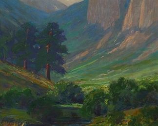 2003
Charles Partridge Adams
1858-1942
"Black Canon [Sic], Estes Park, Colo"
Oil on canvas
Signed lower left: Charles Partridge Adams; titled on the stretcher
12" H x 9" W
Estimate: $1,500 - $2,000