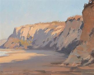 2016
Jesse Powell
b. 1977
"Reef Point, Laguna Beach," 2006
Oil on canvas mounted to panel
Signed lower left: Jesse Powell; signed again, titled and dated verso
9" H x 12" W
Estimate: $1,000 - $1,500