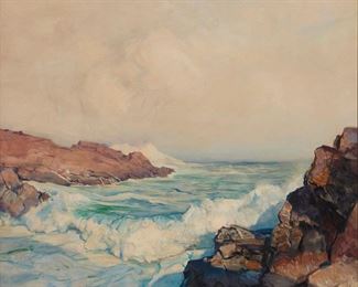 2029
Frederick Waugh
1861-1940
"Memories Of Cape Elizabeth"
Oil on canvas board
Signed lower right: Waugh; titled verso
25" H x 29.875" W
Estimate: $6,000 - $8,000