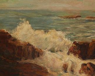 2030
Granville Redmond
1871-1935
Rocky Coastal
Oil on board
Signed lower left: Granville Redmond
16.5" H x 22.5" W
Estimate: $12,000 - $18,000