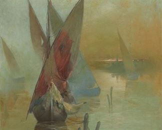 2039
Emil Carlsen
1848-1932
"The Dawn," 1890
Oil on canvas
Signed, dated, and inscribed lower left: Emil Carlsen / Paris; titled on exposition label affixed verso
51" H x 38.5" W
Estimate: $8,000 - $12,000
