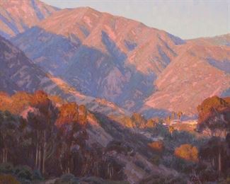 2066
Charles Muench
b. 1966
"Evening Light - Eaton Canyon"
Oil on canvas
Signed lower right: Charles Muench; signed again and numbered verso: 0957; titled from gallery invoice
20" H x 24" W
Estimate: $1,500 - $2,500