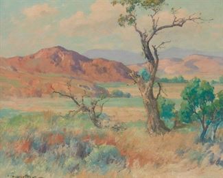 2068
Maurice Braun
1877-1941
"The Valley"
Oil on canvas
Signed lower left: Maurice Braun; titled on the frame plaque
20" H x 24" W
Estimate: $8,000 - $12,000
