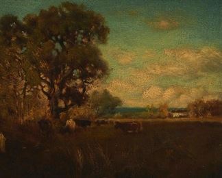2073
William Keith
1838-1911
Tonalist Landscape
Oil on canvas
Signed lower left: W. Keith
15.25" H x 14.5" W
Estimate: $1,500 - $2,500