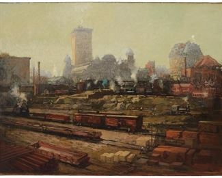 2075
Paul Cornoyer
1864-1923
Workers At Grand Central Station, New York
Oil on canvas
Signed lower left: Paul Cornoyer
25.75" H x 34.5" W
Estimate: $20,000 - $30,000