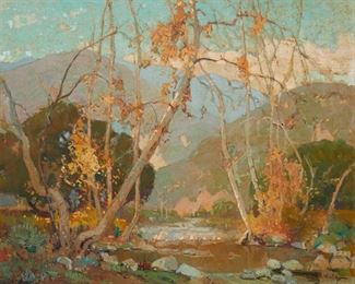 2085
Orrin A. White
1883-1969
Stream Through A Sycamore Landscape
Oil on canvas
Signed lower right: Orrin A. White
26.25" H x 33.25" W
Estimate: $4,000 - $6,000