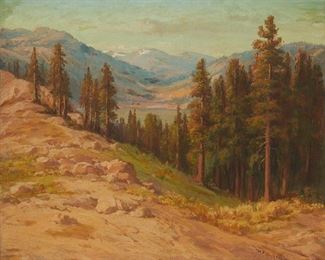 2098
William F. Jackson
1850-1936
Mountain Valley With Pine Trees
Oil on canvas
Signed lower right: W.F. Jackson
20" H x 24" W
Estimate: $3,000 - $5,000