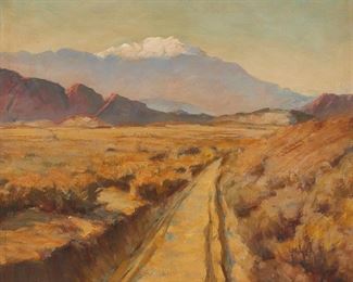 2109
Jean Mannheim
1863-1945
Path In A Desert Landscape
Oil on Masonite
Signed lower left: J. Mannheim
20" H x 24" W
Estimate: $3,000 - $5,000