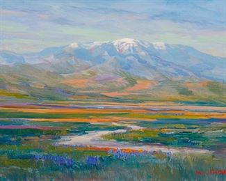 2115
William Dorsey
1942-2019
Wildflowers Along A Mountain Landscape
Oil on canvas
Signed lower right: Wm. Dorsey
18" H x 24" W
Estimate: $1,000 - $1,500