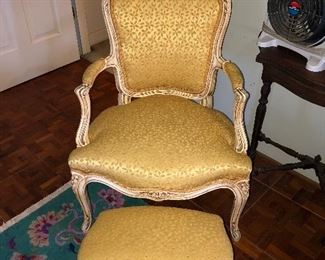 Louis Chair and Ottoman