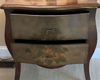 Bombe' Side Chest with 2 Drawers with Hand-Painted Finish