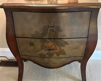Bombe' Side Chest with 2 Drawers with Hand-Painted Finish