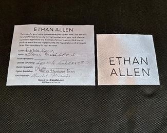 Ethan Allen Leather Upholstered Ottoman 37" Square