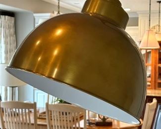 Pottery Barn Winslow Arc Sectional Floor Lamp with Brass Shade Hood.