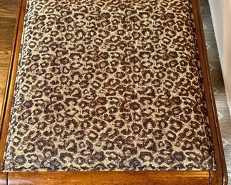 Pair of Curule Benches upholstered in Leopard Fabric