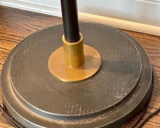 Pottery Barn Winslow Arc Sectional Floor Lamp with Brass Shade Hood.