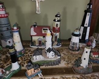 Large lighthouse figurine collection
