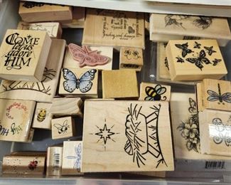 Craft supplies and rubber stamp collection 