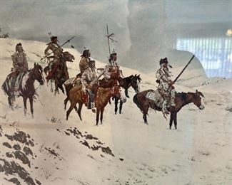 Native American snow scene art 