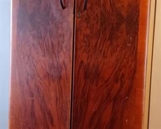 English Double Door Armoire ~ Amazing Flame Woodgrain