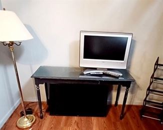 Sofa or Console Table ~ Floor Lamp ~ CD Rack ~ Two Televisions