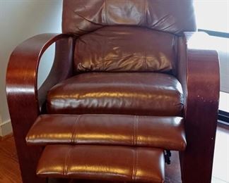 Unique Recliner with Massive Bentwood Arms